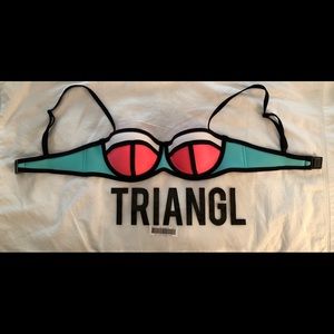 NEW! Triangl Poppy Bubblegum Blue Swimsuit Top